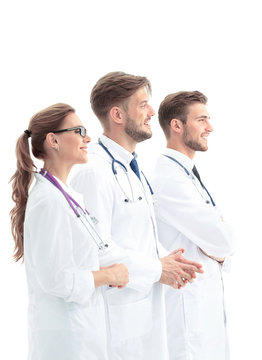 A group of the young successful doctors