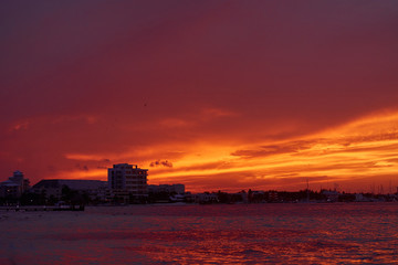 Fototapeta premium Sunset on the Caribbean Sea