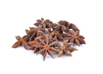 Star Anise on white bacground