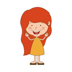 Girl cartoon icon. Kid childhood little people and person theme. Isolated design. Vector illustration