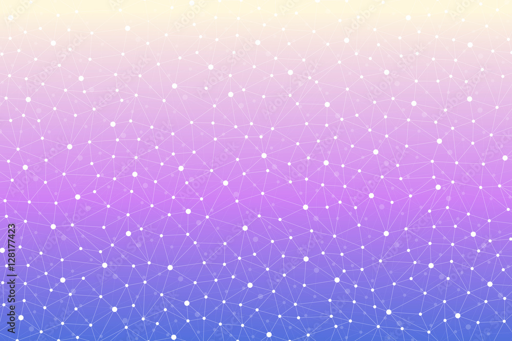 Aufkleber Graphic abstract background communication. Geometric scientific pattern with compounds. Minimal array lines and dots. Digital data visualization. Scientific vector illustration for your design
