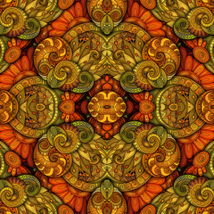 Vector Seamless Abstract Tribal Pattern