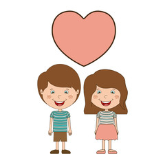 Boy and girl cartoon in love icon. Kid childhood little people and person theme. Isolated design. Vector illustration