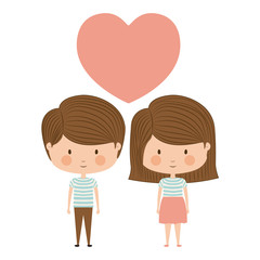 Obraz na płótnie Canvas Boy and girl cartoon in love icon. Kid childhood little people and person theme. Isolated design. Vector illustration