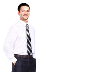 Portrait of a business man isolated on white background