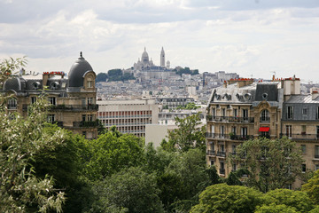 Fototapeta na wymiar View over city from top of Paris
