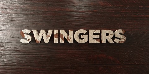 Swingers - grungy wooden headline on Maple  - 3D rendered royalty free stock image. This image can be used for an online website banner ad or a print postcard.