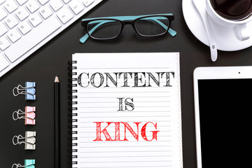 Text Content id king on white paper background / business concept.