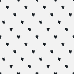 Doodle seamless pattern with hearts