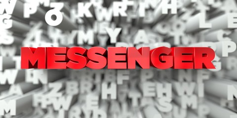 MESSENGER -  Red text on typography background - 3D rendered royalty free stock image. This image can be used for an online website banner ad or a print postcard.