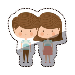 Obraz na płótnie Canvas Boy and girl cartoon icon. Kid childhood little people and person theme. Isolated design. Vector illustration