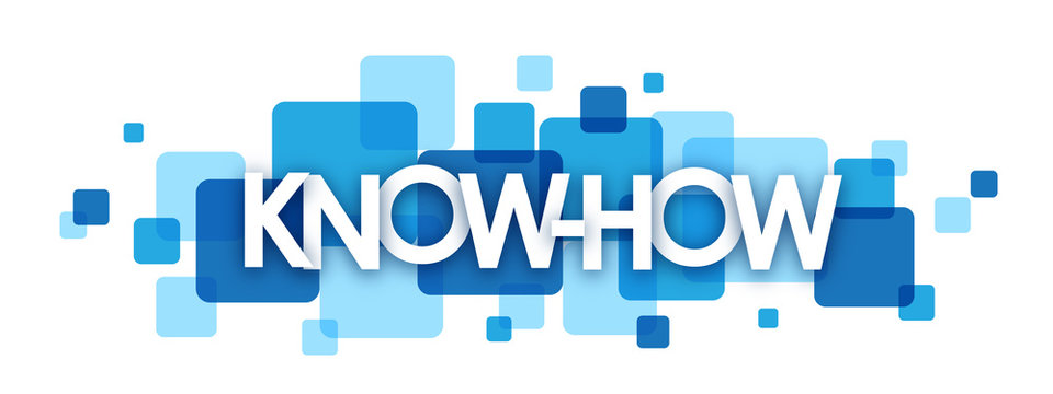 "KNOW-HOW" Blue Vector Letters Icon