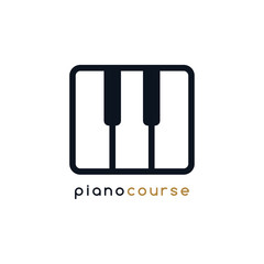 piano key note course lesson logo logotype vector