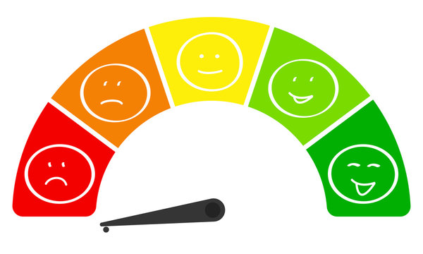 Einzeln Bewertung Barometer f&uuml;r Meinungs Umfrage