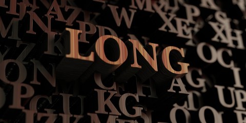 Long - Wooden 3D rendered letters/message.  Can be used for an online banner ad or a print postcard.