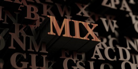 Mix - Wooden 3D rendered letters/message.  Can be used for an online banner ad or a print postcard.