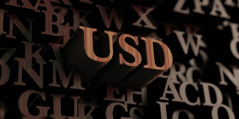 Usd - Wooden 3D rendered letters/message.  Can be used for an online banner ad or a print postcard.