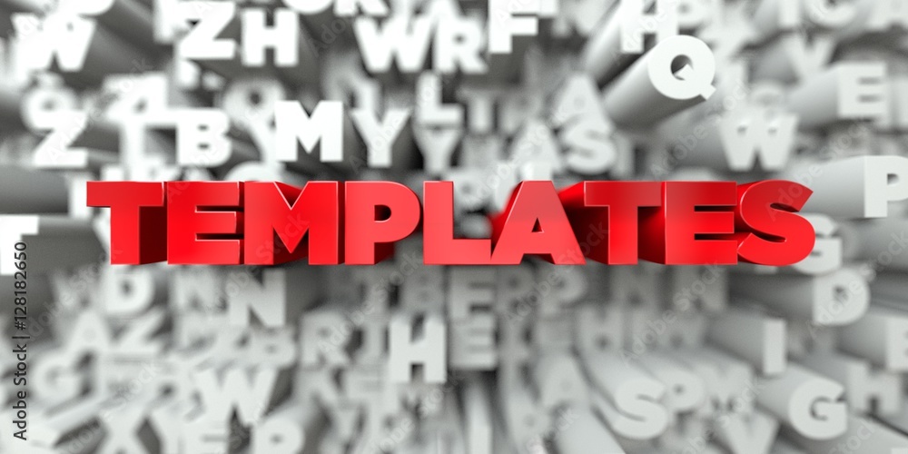Fototapete templates - red text on typography background - 3d rendered royalty free stock image. this image can