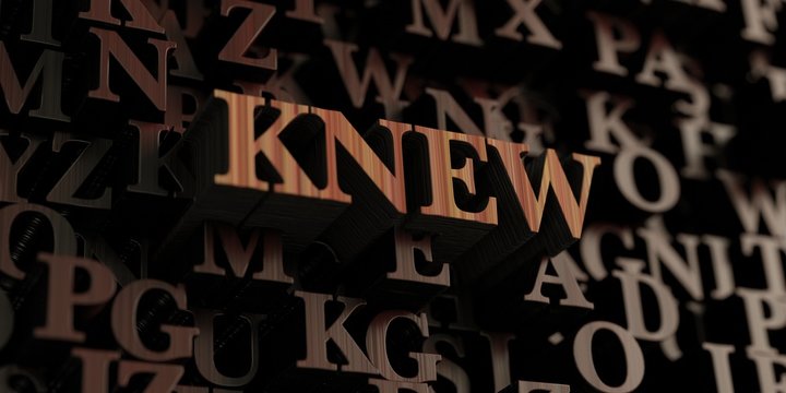 Knew - Wooden 3D rendered letters/message.  Can be used for an online banner ad or a print postcard.