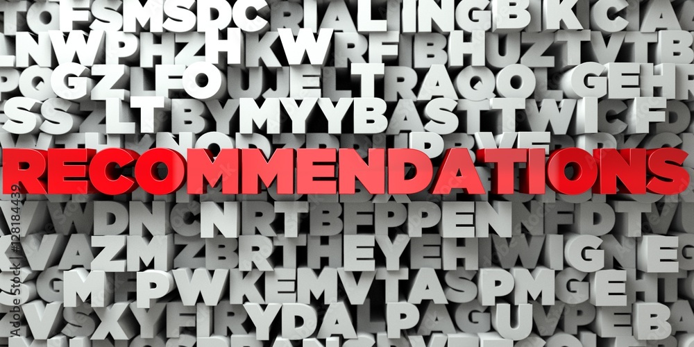 Fototapete recommendations - red text on typography background - 3d rendered royalty free stock image. this ima