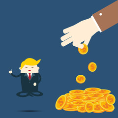 businessman and passive income flat design