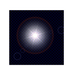 Vector illustration isolated object. Glare from the sun or a bright light source.