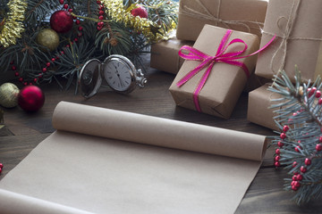 scroll of old parchment Christmas gifts