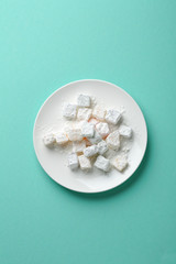 Sweet lokum on plate