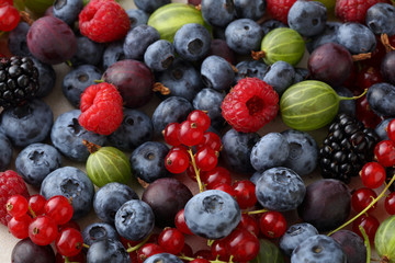 Summer berries mix background