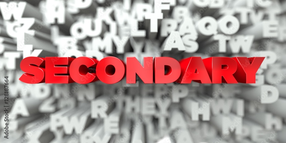Fototapete secondary - red text on typography background - 3d rendered royalty free stock image. this image can