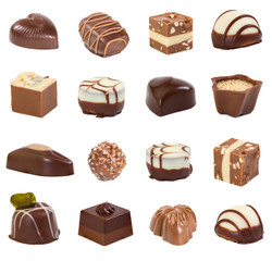 Set of chocolate candies