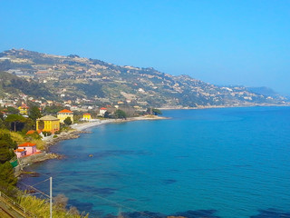 view of the Côte d'Azur Mediterranean, France