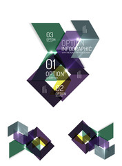 Set of abstract geometric paper graphic layouts