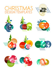Christmas or New Year promo labels and stickers