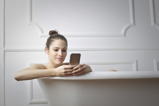 Texting in the bathtub
