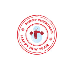 Happy New Year Merry Christmas Greeting Card Decoration Laber Web Icon Flat Vector Illustration