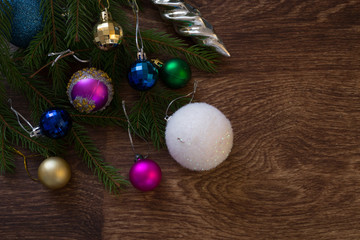 New Year still life of Christmas decorations