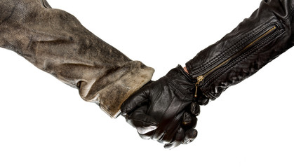 A couple is holding hands