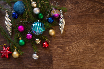 New Year still life of Christmas decorations