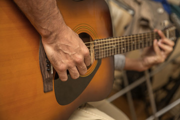 Practicing in playing guitar