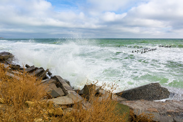 Black Sea. Seascape. Storm on the sea.