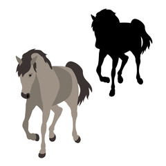 horse vector illustration style Flat set