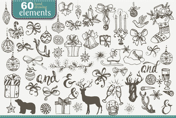 set of christmas designer's elements.