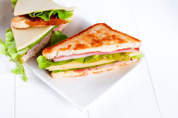 toast sandwich with sausage