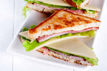 toast sandwich with sausage