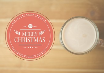 Digitally composite image of merry christmas message against a c