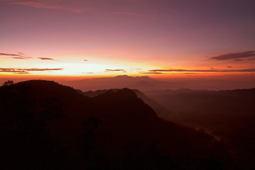 beautiful sunrise from the famous Bromo area, Pananjakan mount