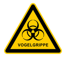 gps12 GefluegelPestSchild - wso263 WarnSchildOrange - Warnschild: Warnung vor Vogelgrippe / Biogefährdung / biohazard - g4776