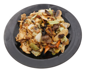 Chinese food. Chicken pork and veal with vegetables