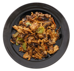 Chinese dish. Chicken with mushrooms and vegetables